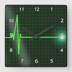 Electrocardiogram Waves Wall Clock