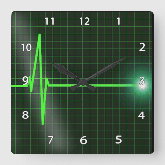 Electrocardiogram Waves Wall Clock (Front)