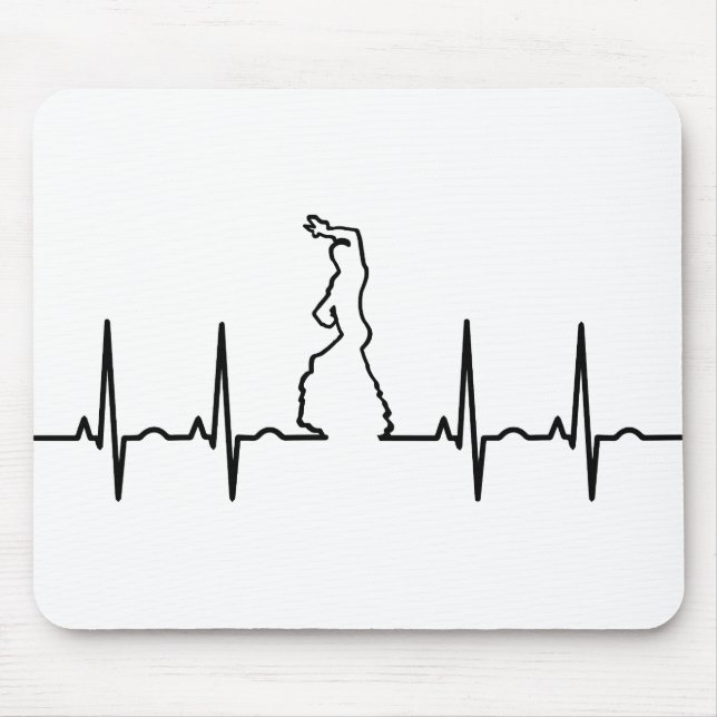 Electrocardiograma Flamenca Mouse Pad (Front)