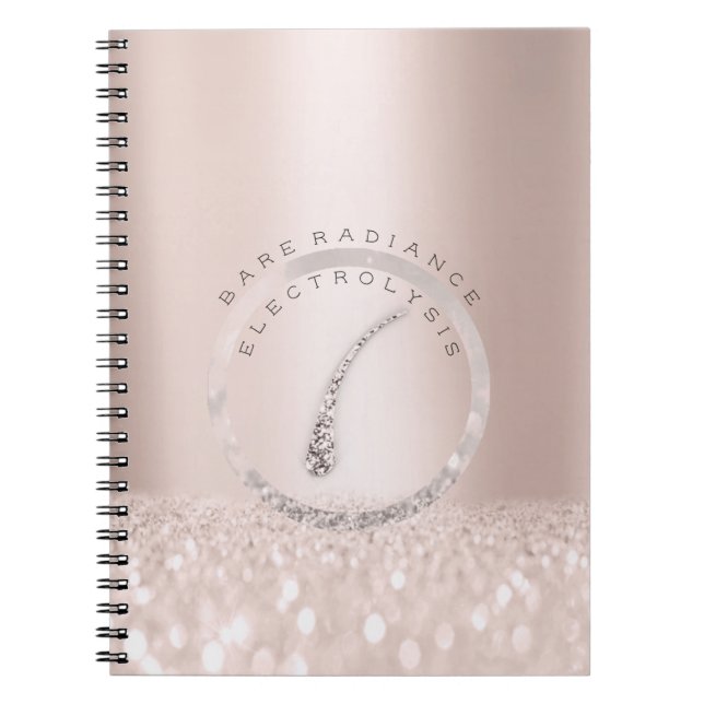 Electrolysis Hair Removal Rose Logo Glitter Spark1 Notebook (Front)