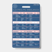 Electrolyte Imbalances Quick Reference Bagde