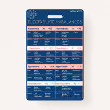 Electrolyte Imbalances Quick Reference Bagde
