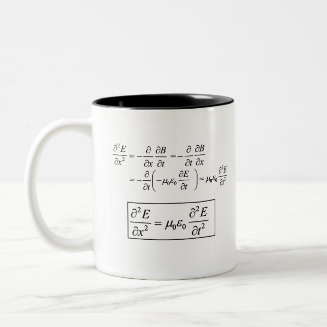 electromagnetic d'Alembert wave equation Two-Tone Coffee Mug (Left)