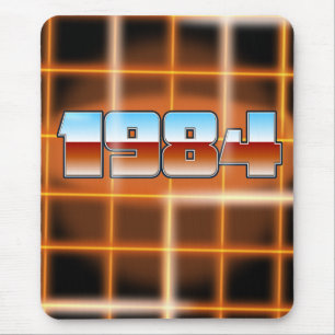 Electronic 1984 cartoon poster. mouse pad