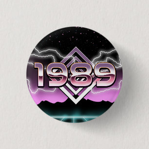Electronic 1989 photo print classic round sticker 3 cm round badge