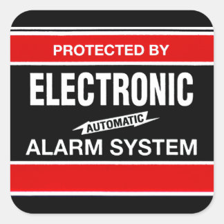 Electronic Alarm System Square Sticker