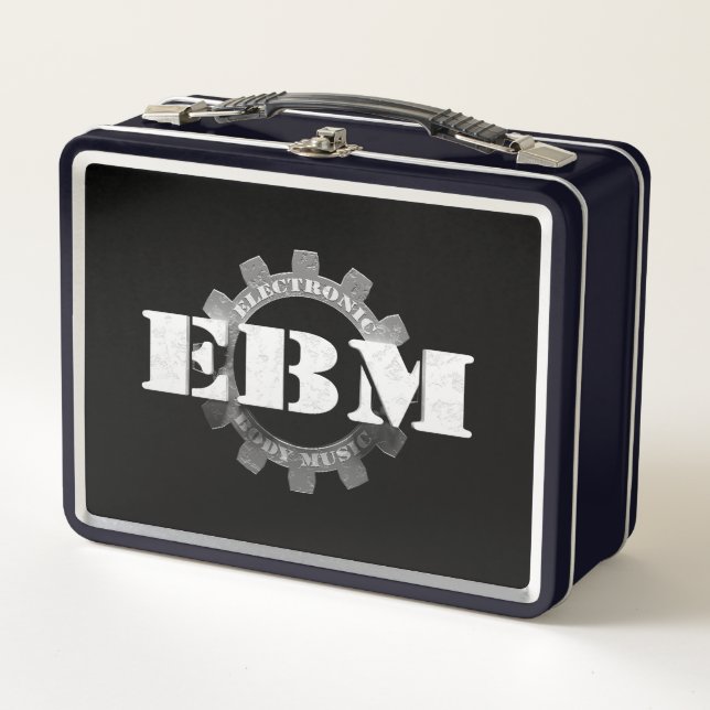 Electronic Body Music EBM lettering Metal Lunch Box (Front)