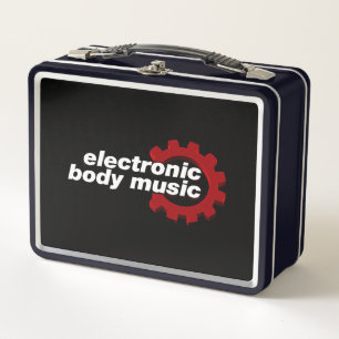 Electronic Body Music EBM lettering Metal Lunch Box