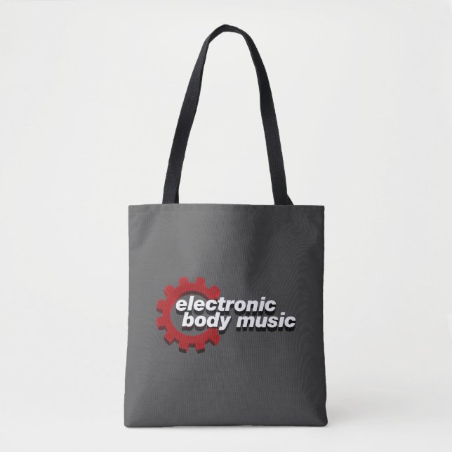 Electronic Body Music EBM lettering Tote Bag (Front)