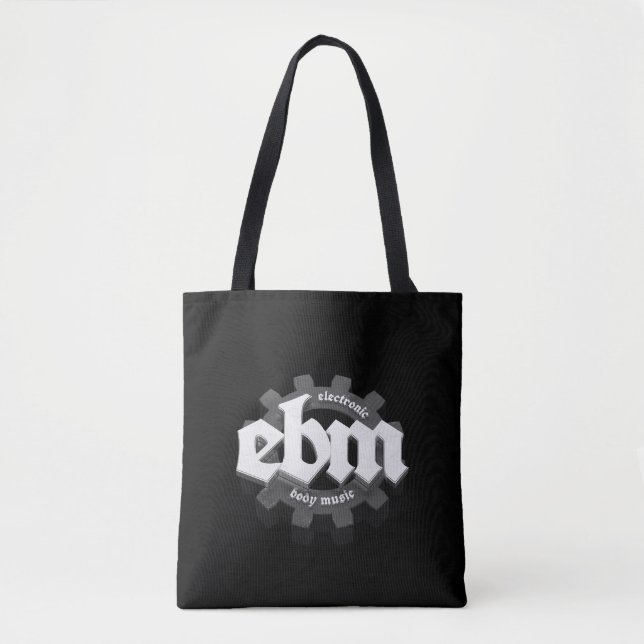 Electronic Body Music EBM lettering V3 grey Tote Bag (Front)