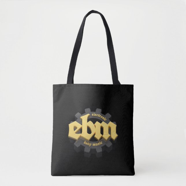 Electronic Body Music EBM lettering V3 Tote Bag (Front)