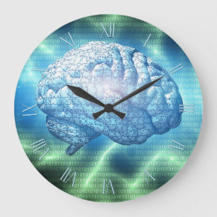 Electronic Brain Design Large Clock