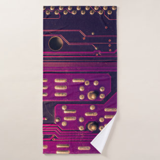 Electronic circuit board abstract background. comp bath towel