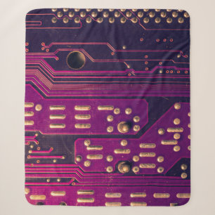 Electronic circuit board abstract background. comp sherpa blanket