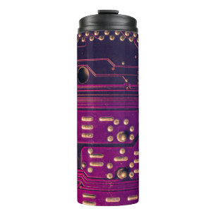 Electronic circuit board abstract background. comp thermal tumbler