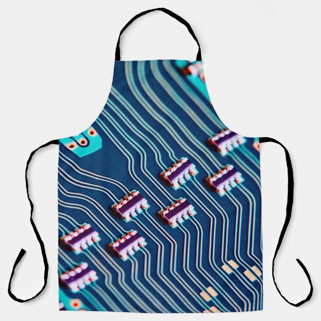 Electronic circuit board close up background,boar apron (Front)