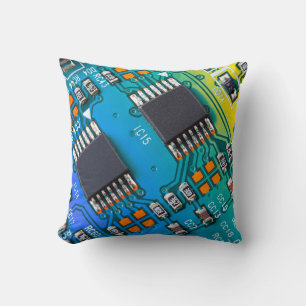 Electronic circuit board close up. background,boar cushion