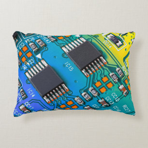 Electronic circuit board close up. background,boar decorative cushion