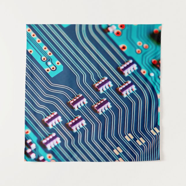 Electronic circuit board close up. background,boar tapestry (Front)
