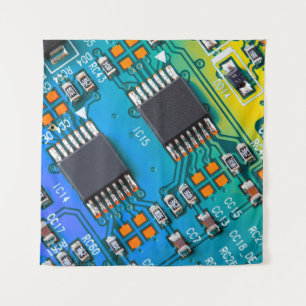 Electronic circuit board close up. background,boar tapestry
