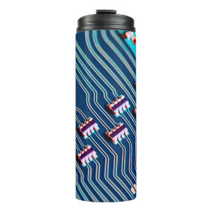 Electronic circuit board close up. background,boar thermal tumbler