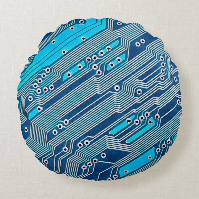 Electronic circuit board close up. circuit,board,b round cushion (Front)