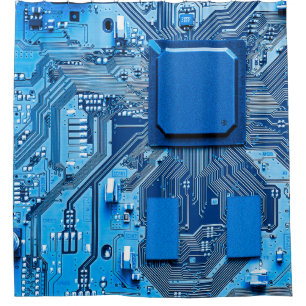 Electronic circuit board close up. circuit,board,s shower curtain