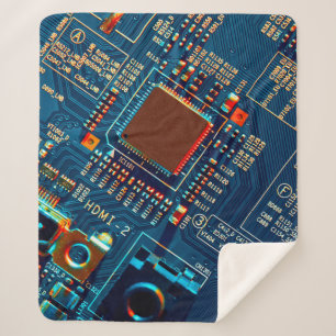 Electronic circuit board close up. electronic,micr sherpa blanket