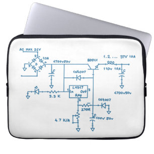 electronic circuit scheme technology blueprint gee laptop sleeve