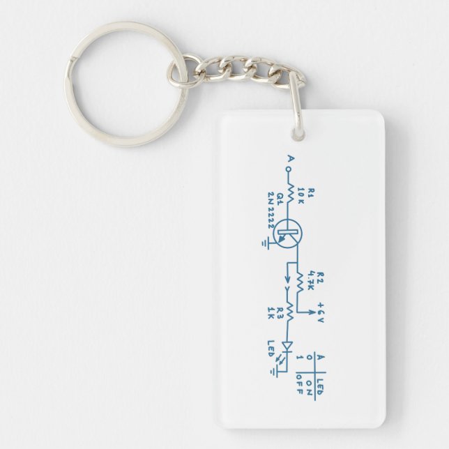 electronic circuit scheme technology homemade geek key ring (Front)