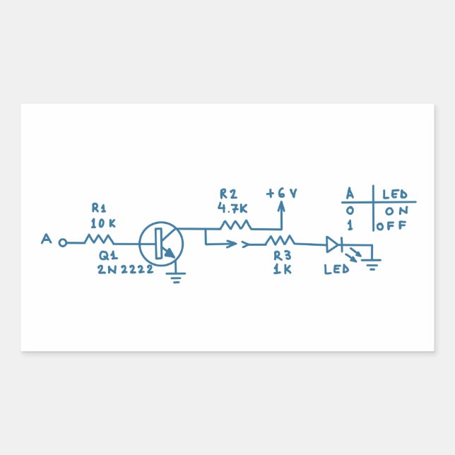 electronic circuit scheme technology homemade geek rectangular sticker (Front)