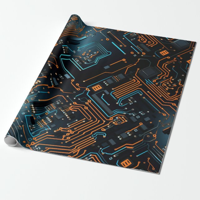 Electronic Circuit Wrapping Paper (Unrolled)