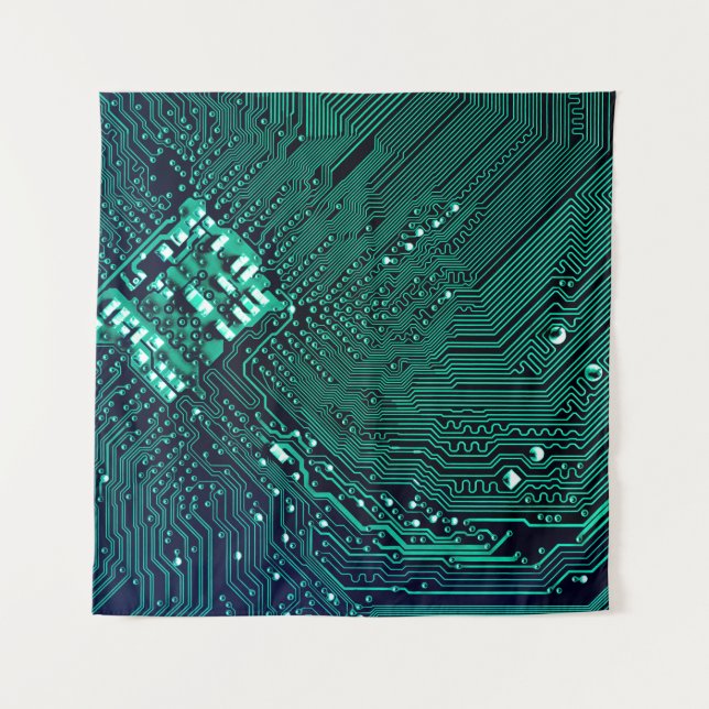 Electronic circuite board background,abstract,blue tapestry (Front)