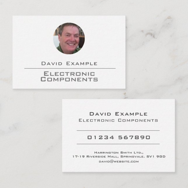 Electronic Components with Photo of Holder Business Card (Front/Back)