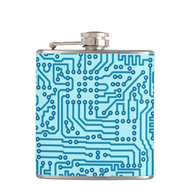 Electronic Digital Circuit Board Hip Flask (Front)