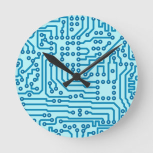 Electronic Digital Circuit Board Round Clock