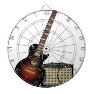 Electronic guitar and amp dartboard