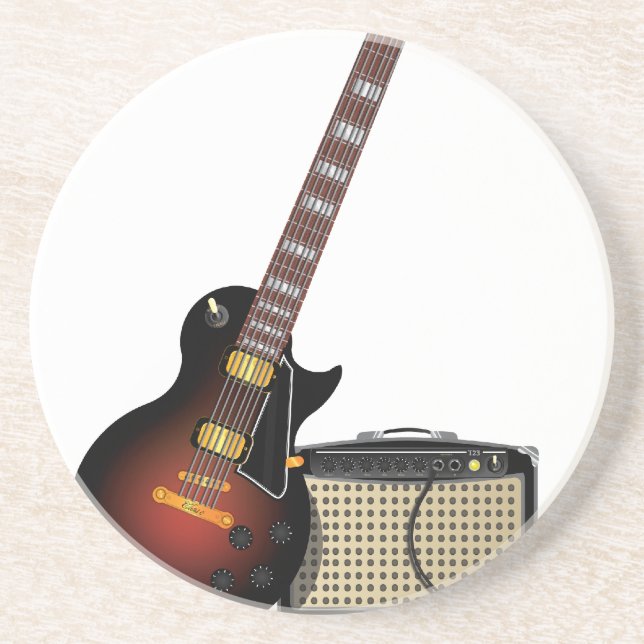 Electronic Guitar and Musical Amp Coaster (Front)