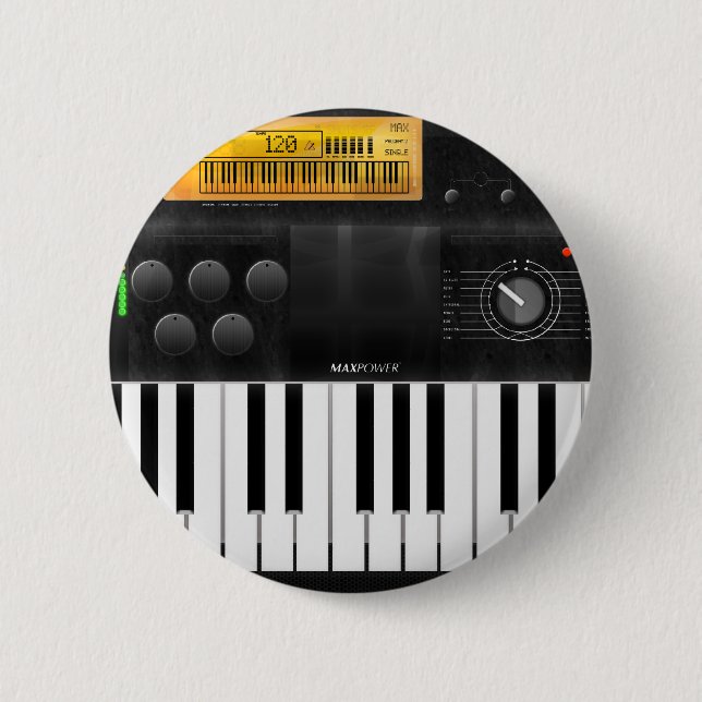 Electronic Keyboard 6 Cm Round Badge (Front)
