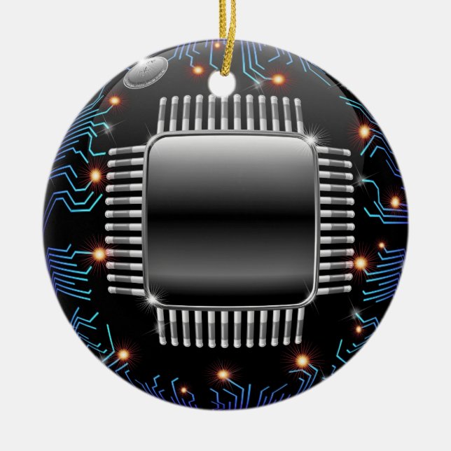 Electronic Motherboard Circuit Ornament (Front)