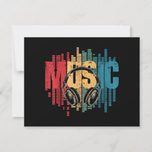 Electronic Music Lover DJ Vintage Headphones Holiday Card