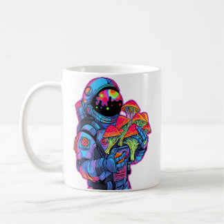 Electronic Music Trippy Astronaut Mushroom Art Edm Coffee Mug