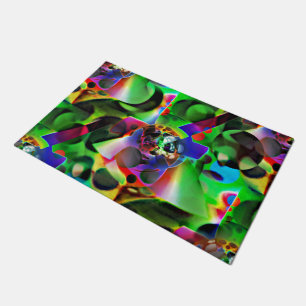 Electronic planetarium with shades of green doormat