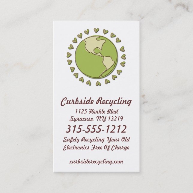 Electronic Recycling Eco Friendly Business Cards (Front)