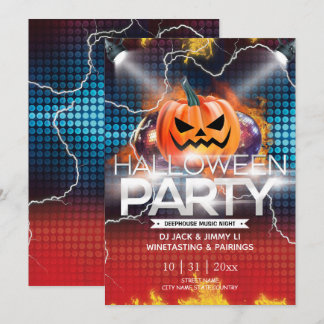 Electronic Thunder Halloween Party Invitation