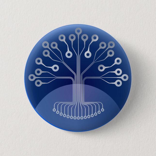 Electronic tree 6 cm round badge (Front)