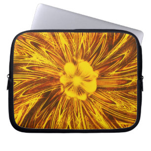 Electronics Bag Abstract Lines Yellow Flower