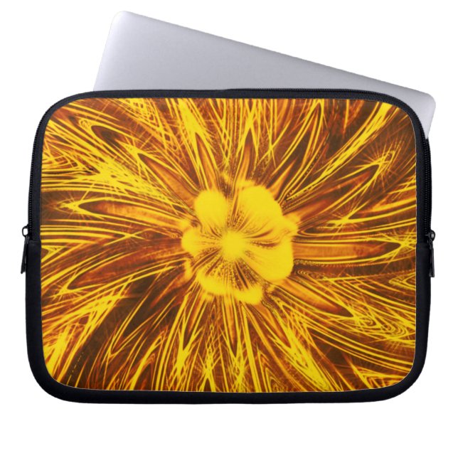 Electronics Bag Abstract Lines Yellow  Flower (Front)