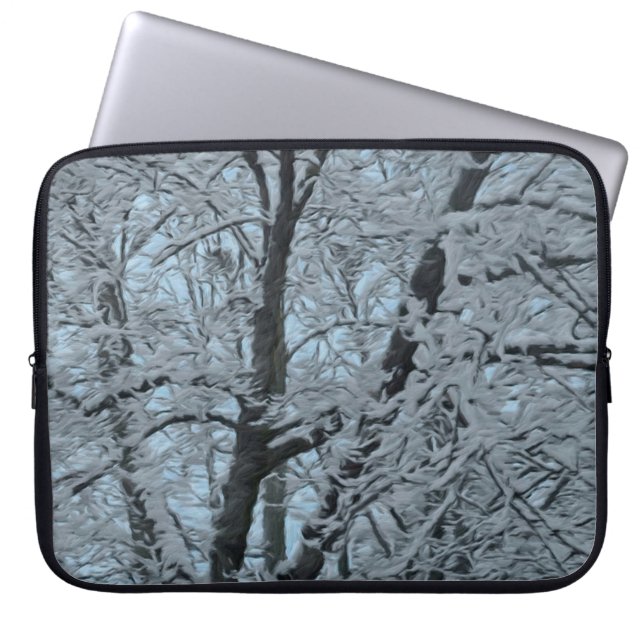 Electronics Bag Big Tree In Snow and Blue Sky (Front)