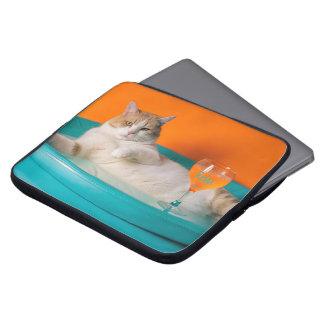 Electronics Bag bright bag with a cat lying